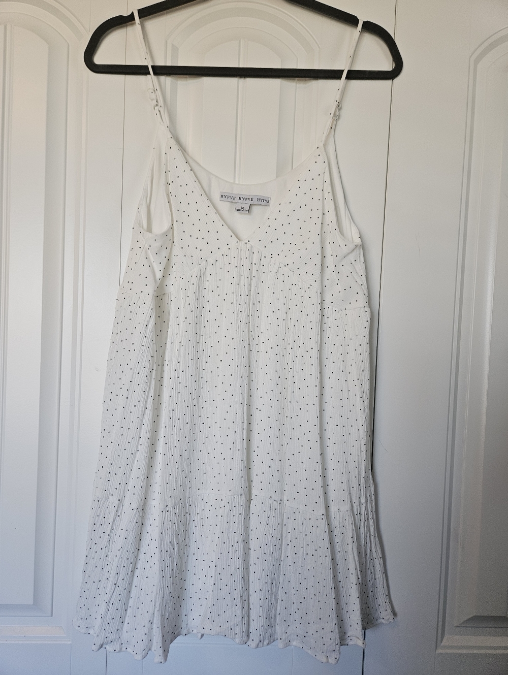 Hyfve White Polka Dot Spaghetti Strap Sundress Size Medium